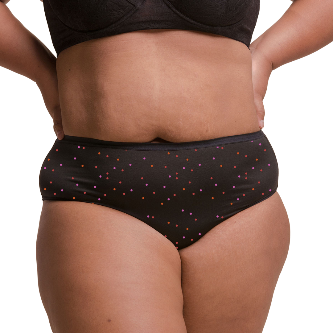 My Favorite High-Waist Bikini Panty Polka (Pack of 6) (Plus Size)- I'mPerfect PH