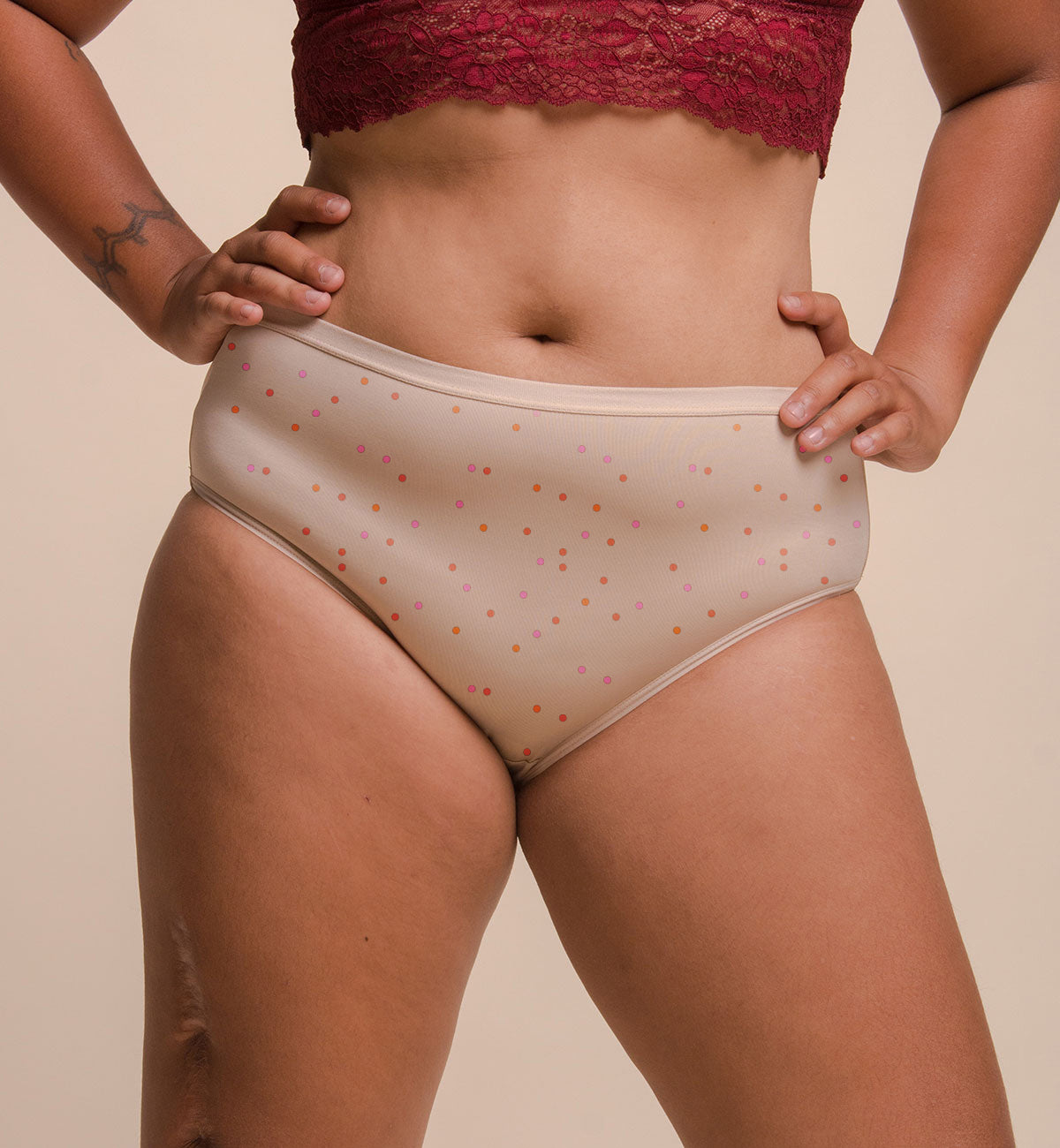 My Favorite High-Waist Bikini Panty Polka (Pack of 6) (Plus Size)- I'mPerfect PH